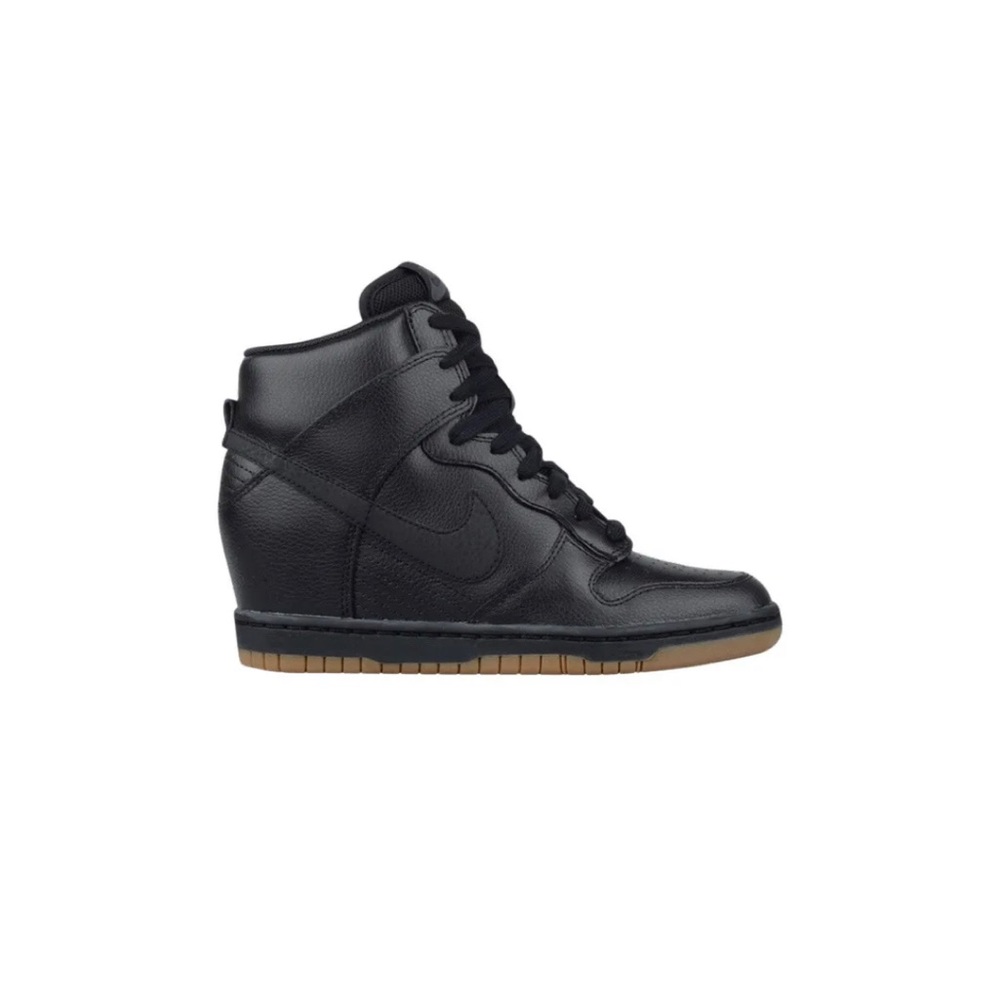 Nike Dunk Sky High Hidden Wedge /644877-014 Black Gum Sole Women's size 6